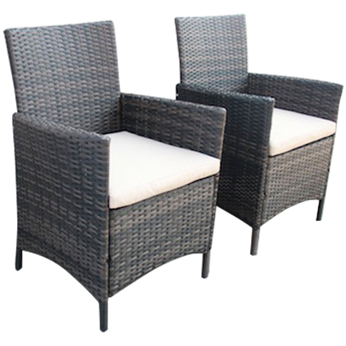 Pair Of Rattan Dining Armchairs Brown Garden Furniture Sets Verona Pair Of Rattan Dining Chairs Garden Furniture Brown