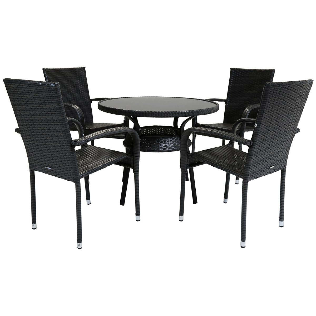 4 Seater Amalfi Rattan Dining Set Outdoor Garden Furniture Grey 4 Seater Amalfi Rattan Dining Set Outdoor Garden Furniture Grey
