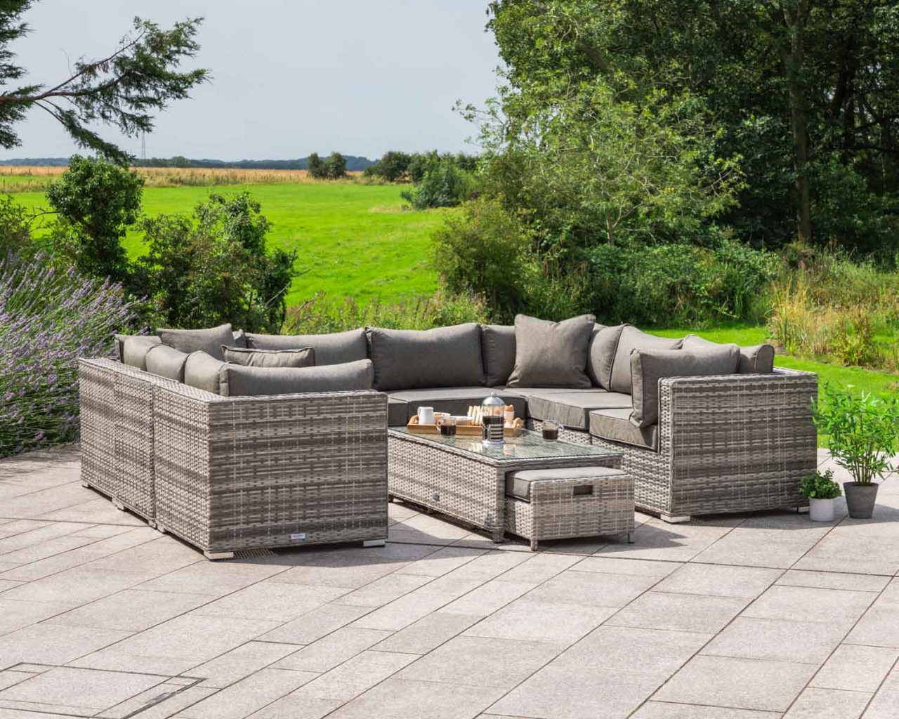 Geneva 2: Rattan Garden Sofa Set in Grey - Rattan Garden Furniture