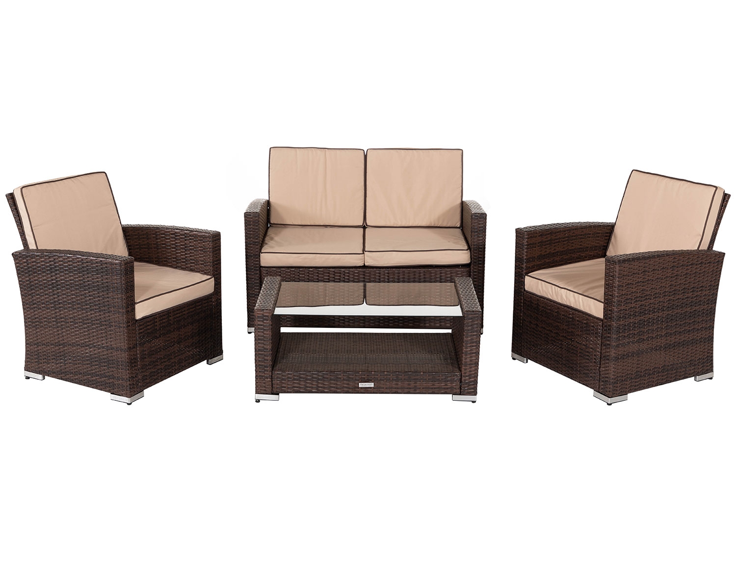 Rattan Garden Sofa Set in Brown - Marbella - Rattan Garden Furniture