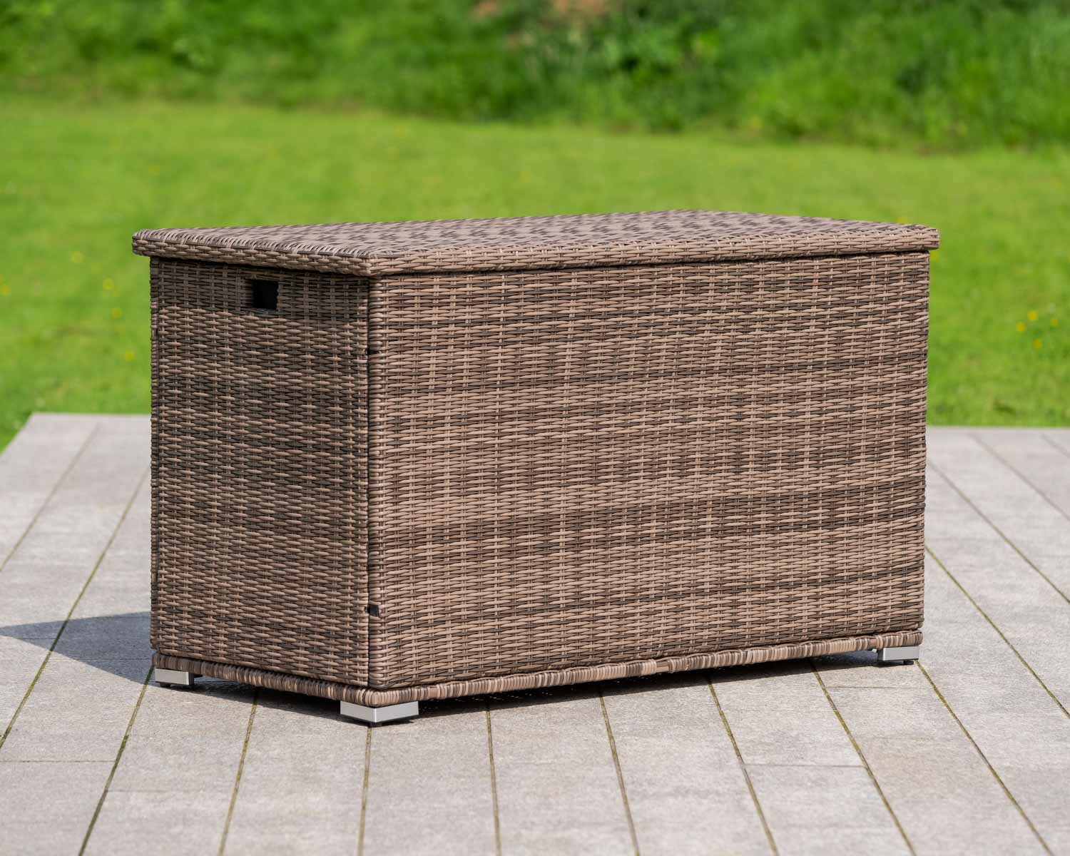 Outdoor Rattan Garden Storage Box in Truffle Brown - Rattan Garden