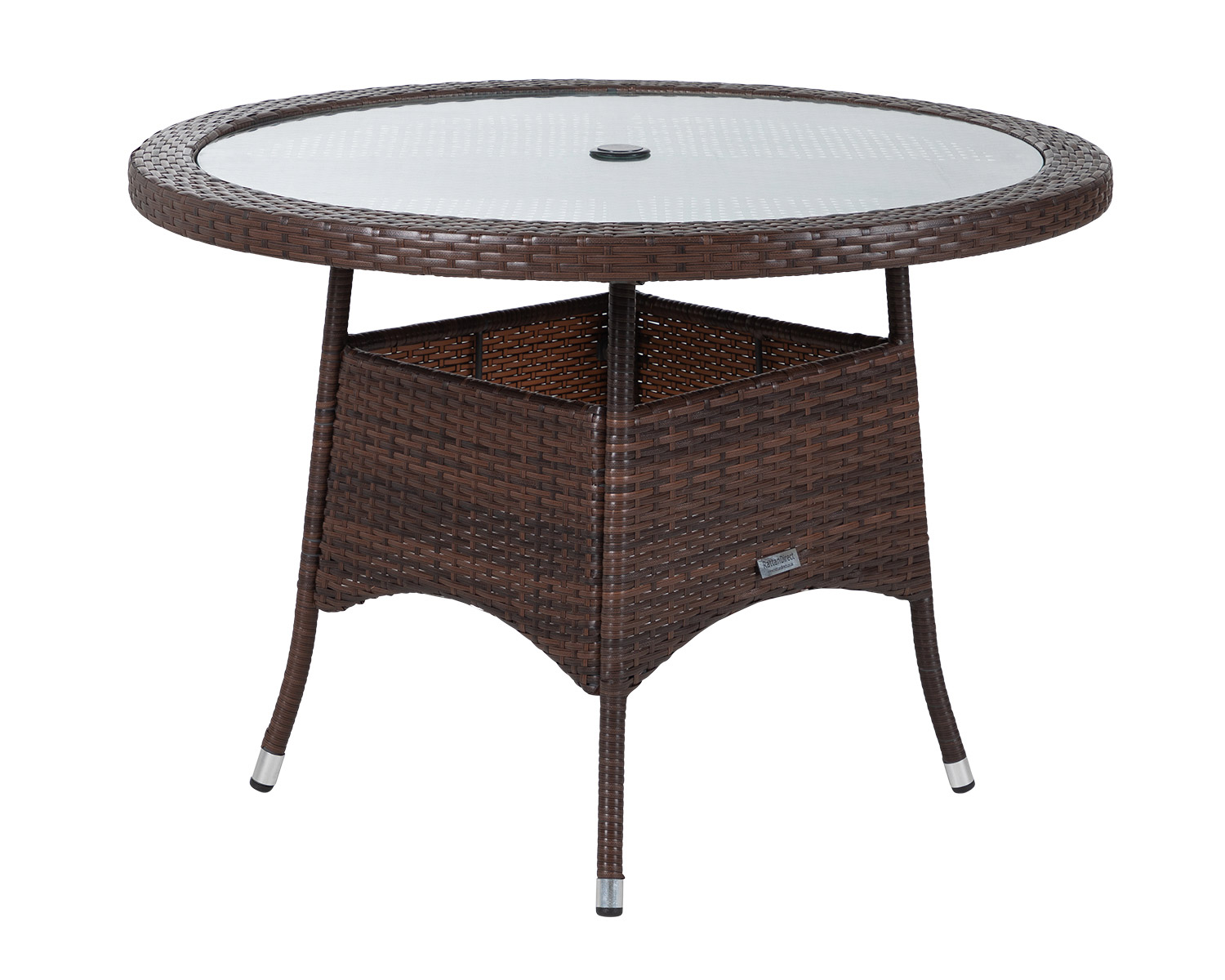 Small Round Rattan Garden Dining Table in Brown - Rattan Garden