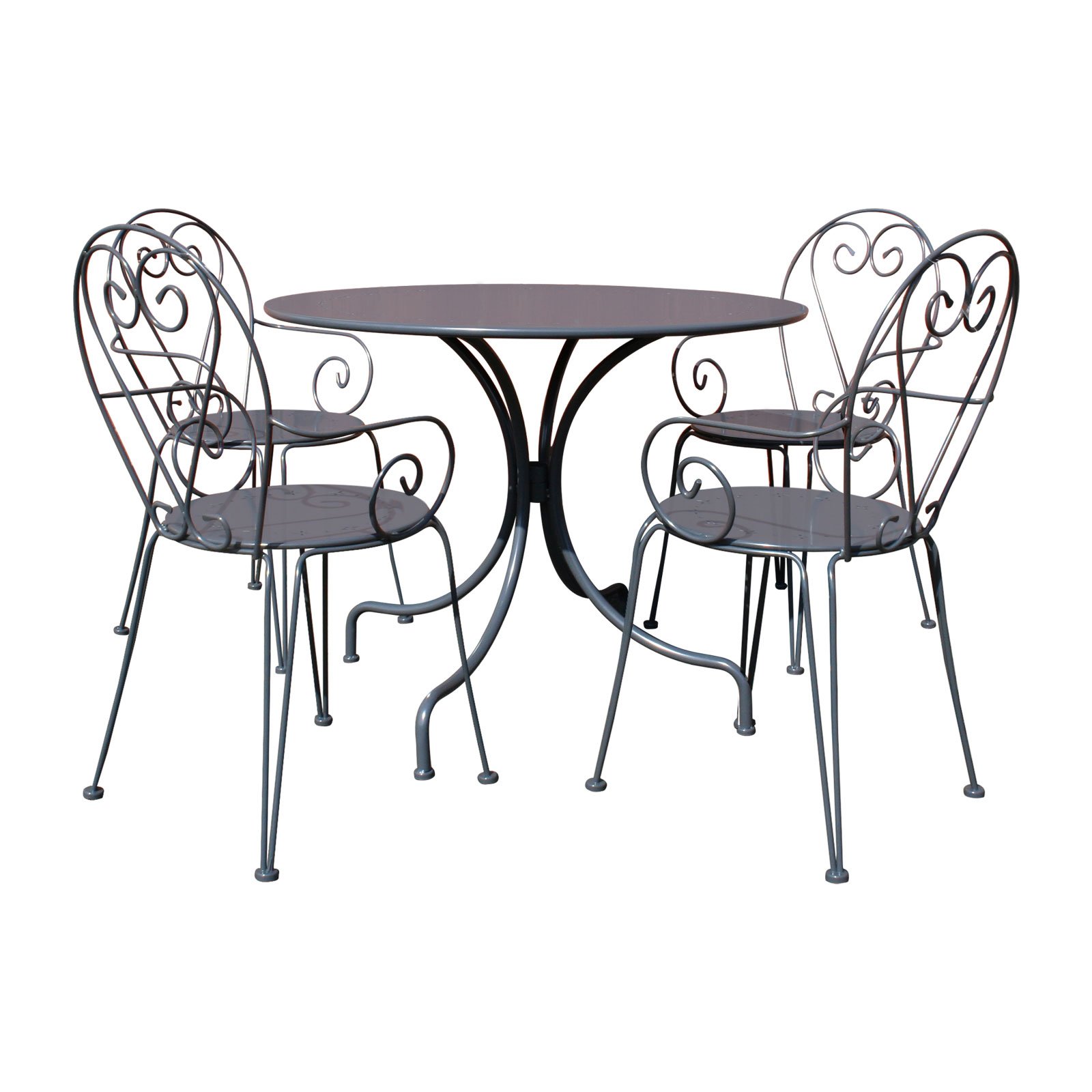 Bentley Garden Furniture Steel Heart 5 Piece Shabby Chic Set