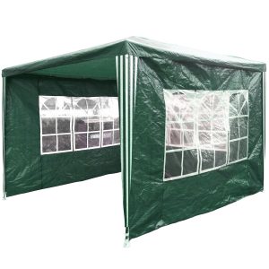 3M X 3M Garden Gazebo Awning Wedding/Party Tent - Green Showerproof Pe