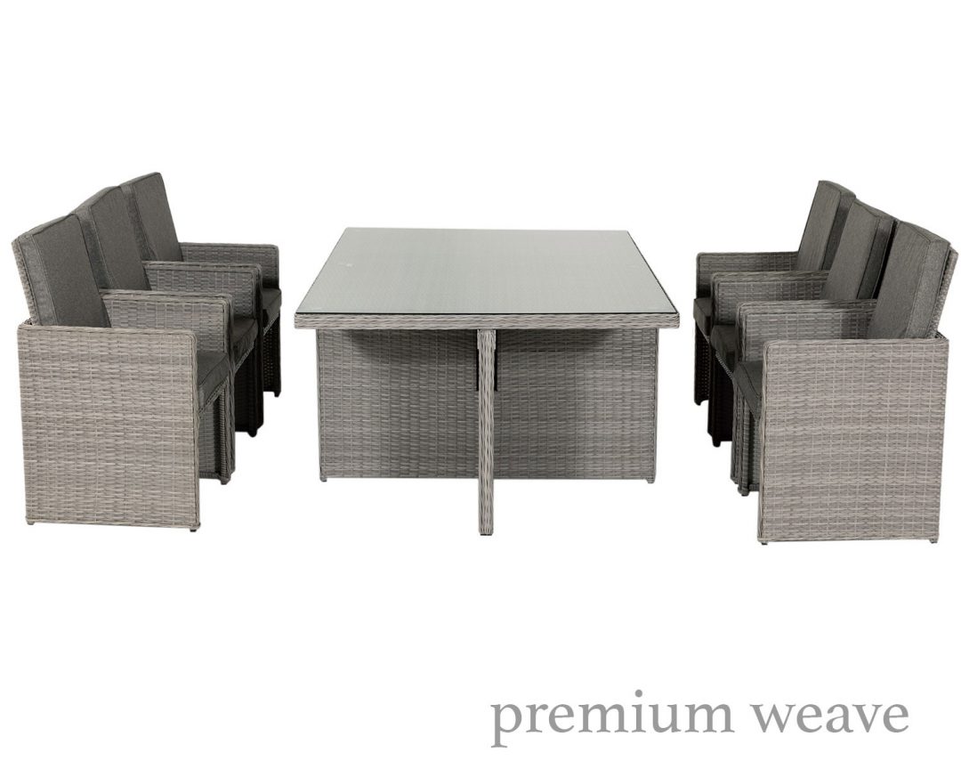 6 Seat Rattan Garden Cube Set in Grey Barcelona Rattan Garden