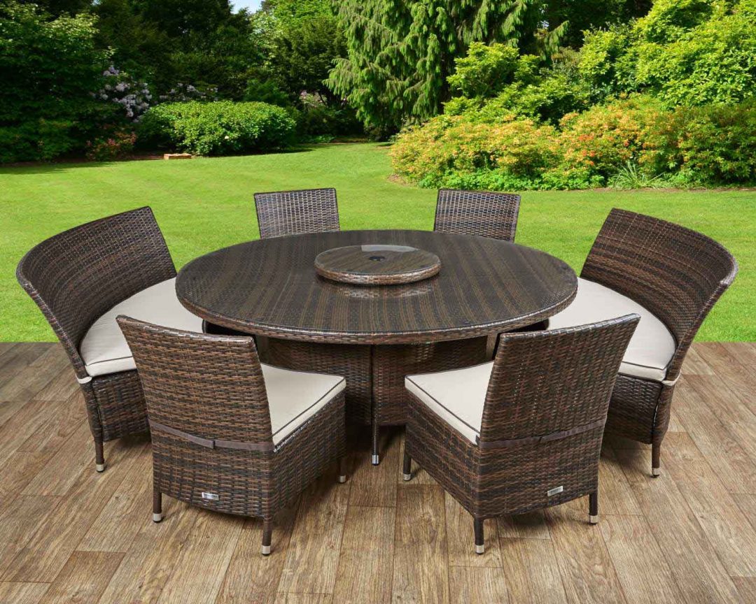 Rattan Garden Dining Set in Brown - Oxford - Rattan Garden Furniture