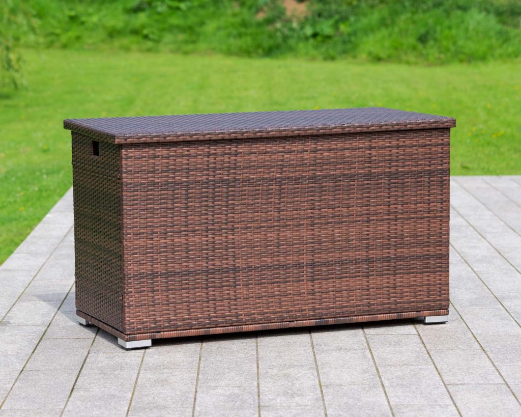 Outdoor Rattan Garden Storage Box in Brown - Rattan Garden Furniture