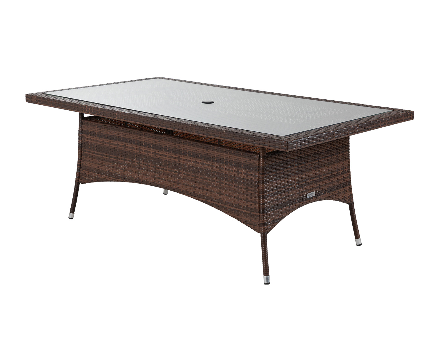 Large Rectangular Rattan Garden Dining Table in Brown - Rattan Garden