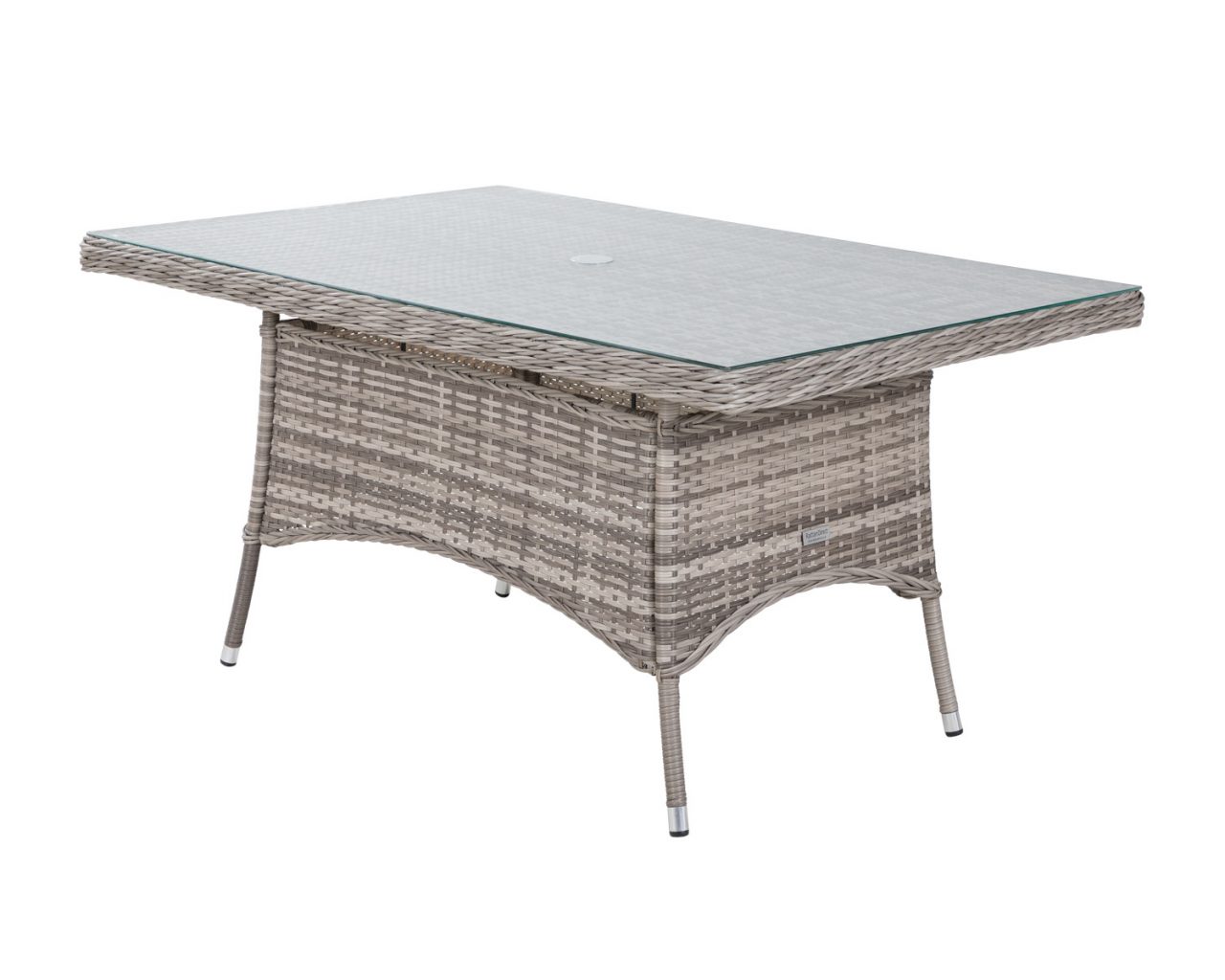 Small Rectangular Rattan Garden Dining Table in Grey - Rattan Garden