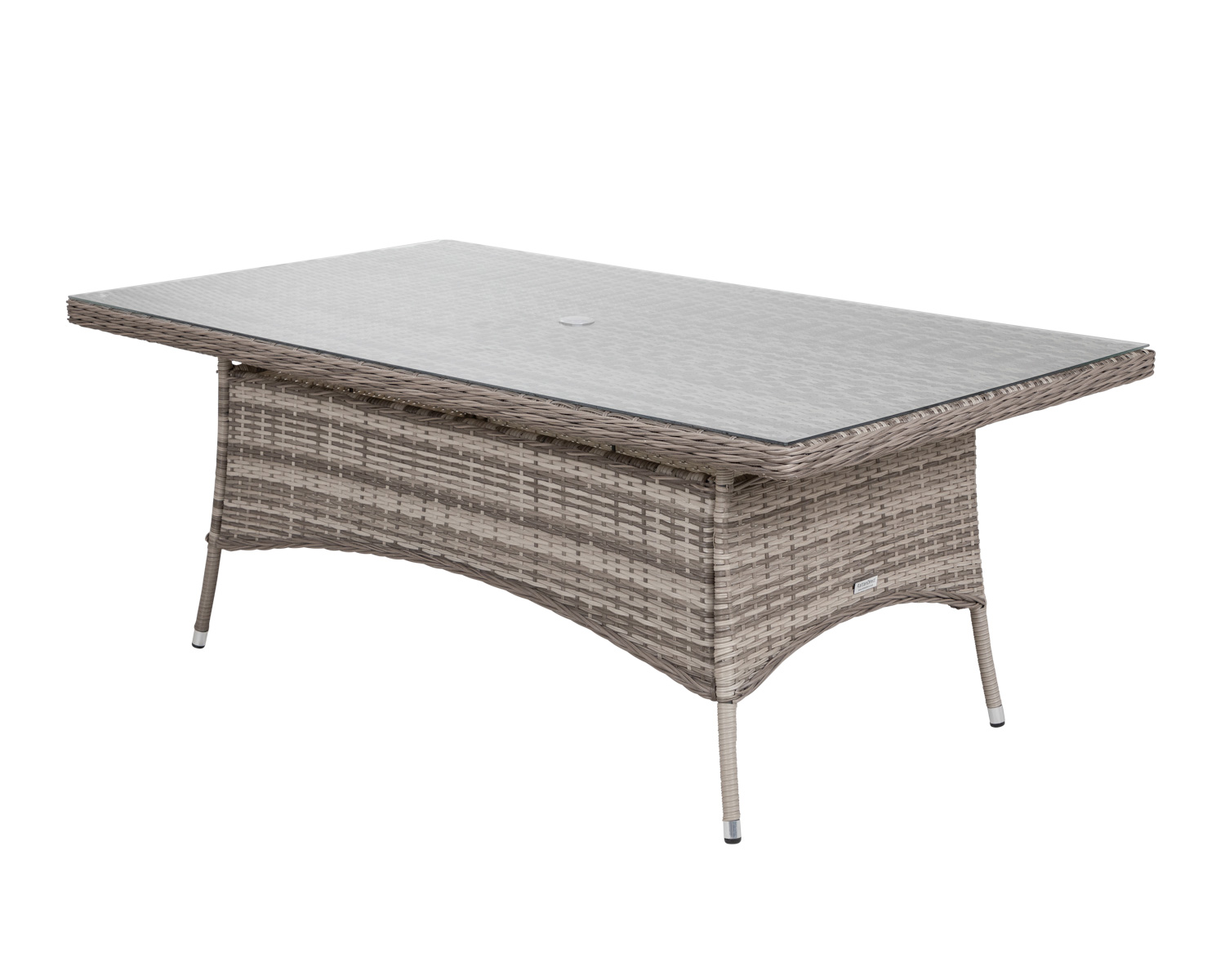 Large Rectangular Rattan Garden Dining Table in Grey - Rattan Garden