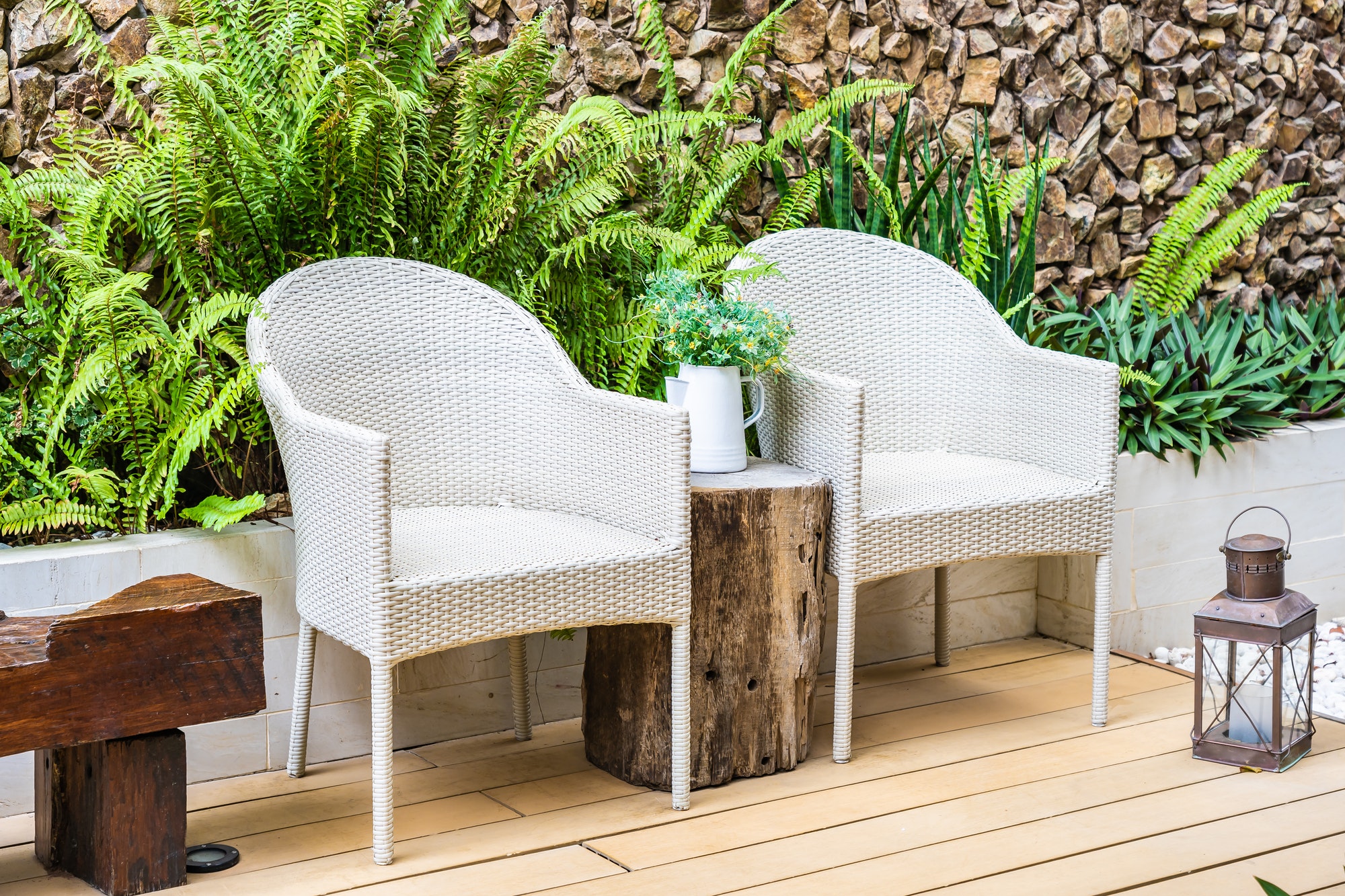 Empty chair decoration outdoor patio