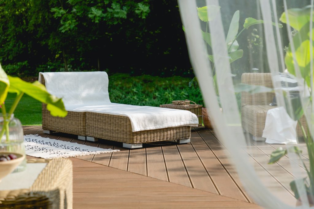 Rattan chaise lounge