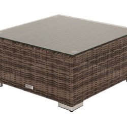 Rattan Garden Ottoman / Coffee Table in Truffle Brown & Champagne - Florida - Rattan Direct