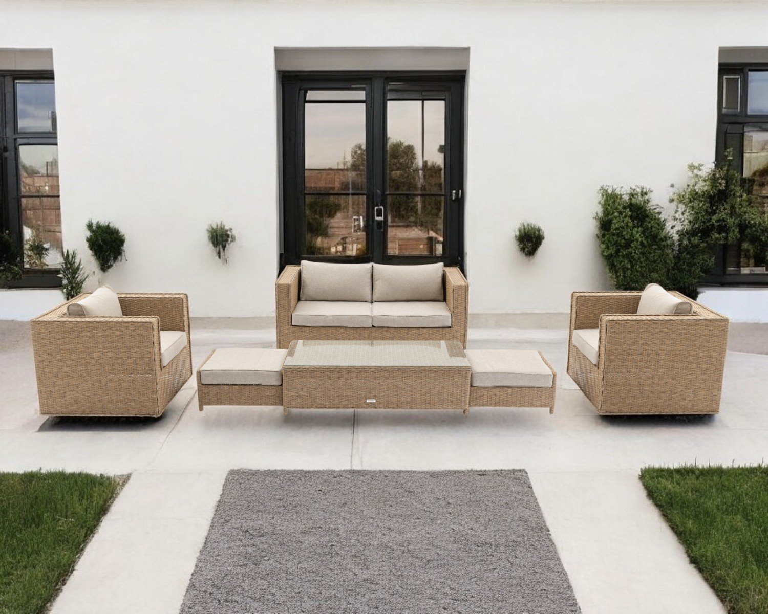 Rattan Garden 2 Seater Sofa Set in Willow - Ascot - Rattan Direct 1 Rattan Garden 2 Seater Sofa Set in Willow - Ascot - Rattan Direct