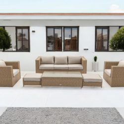 Rattan Garden 3 Seater Sofa Set in Willow - Ascot - Rattan Direct