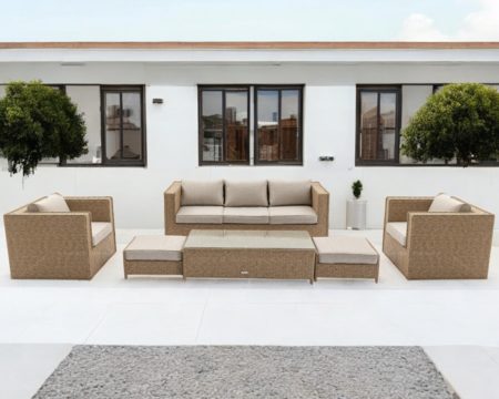 Rattan Garden 3 Seater Sofa Set in Willow - Ascot - Rattan Direct