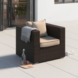 Rattan Garden Armchair in Brown - Ascot - Rattan Direct