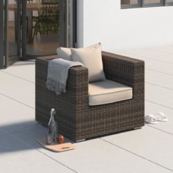 Rattan Garden Armchair in Truffle Brown & Champagne - Ascot - Rattan Direct