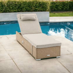 Rattan Garden Sun Lounger in Willow - Miami - Rattan Direct