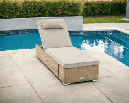 Rattan Garden Sun Lounger in Willow - Miami - Rattan Direct