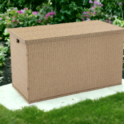 Outdoor Rattan Garden Storage Box in Willow - Rattan Direct