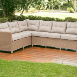 Rattan Garden Corner Sofa in Willow - Sorrento - Rattan Direct