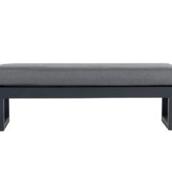 Aluminium & Teak Bench in Grey - Sequoyah - Rattan Direct