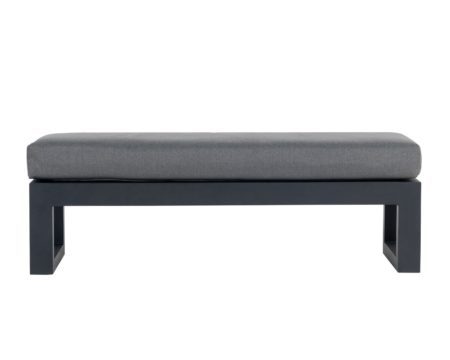 Aluminium & Teak Bench in Grey - Sequoyah - Rattan Direct
