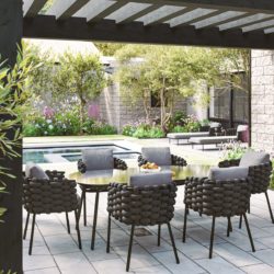 Rope Weave 6 Seater Garden Dining Set in Grey - Selene - Rattan Direct