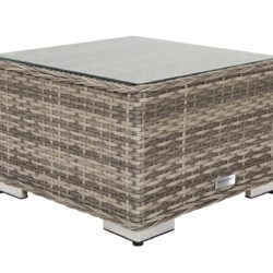 Small Square Rattan Garden Side Table in Grey - Rattan Direct