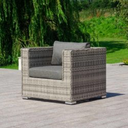 Rattan Garden Armchair in Grey - Ascot - Rattan Direct