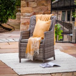 Rattan Garden Dining Chair in Grey - Riviera - Rattan Direct