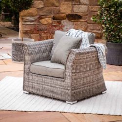 Rattan Garden Armchair in Grey - Lisbon - Rattan Direct