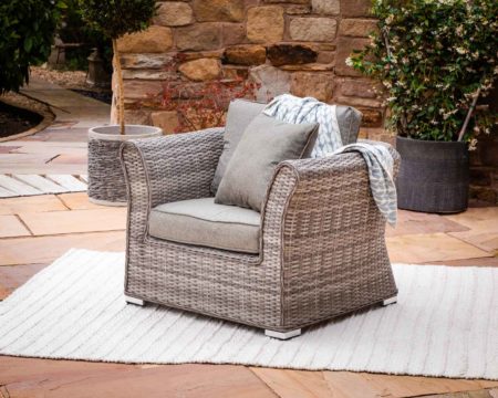 Rattan Garden Armchair in Grey - Lisbon - Rattan Direct
